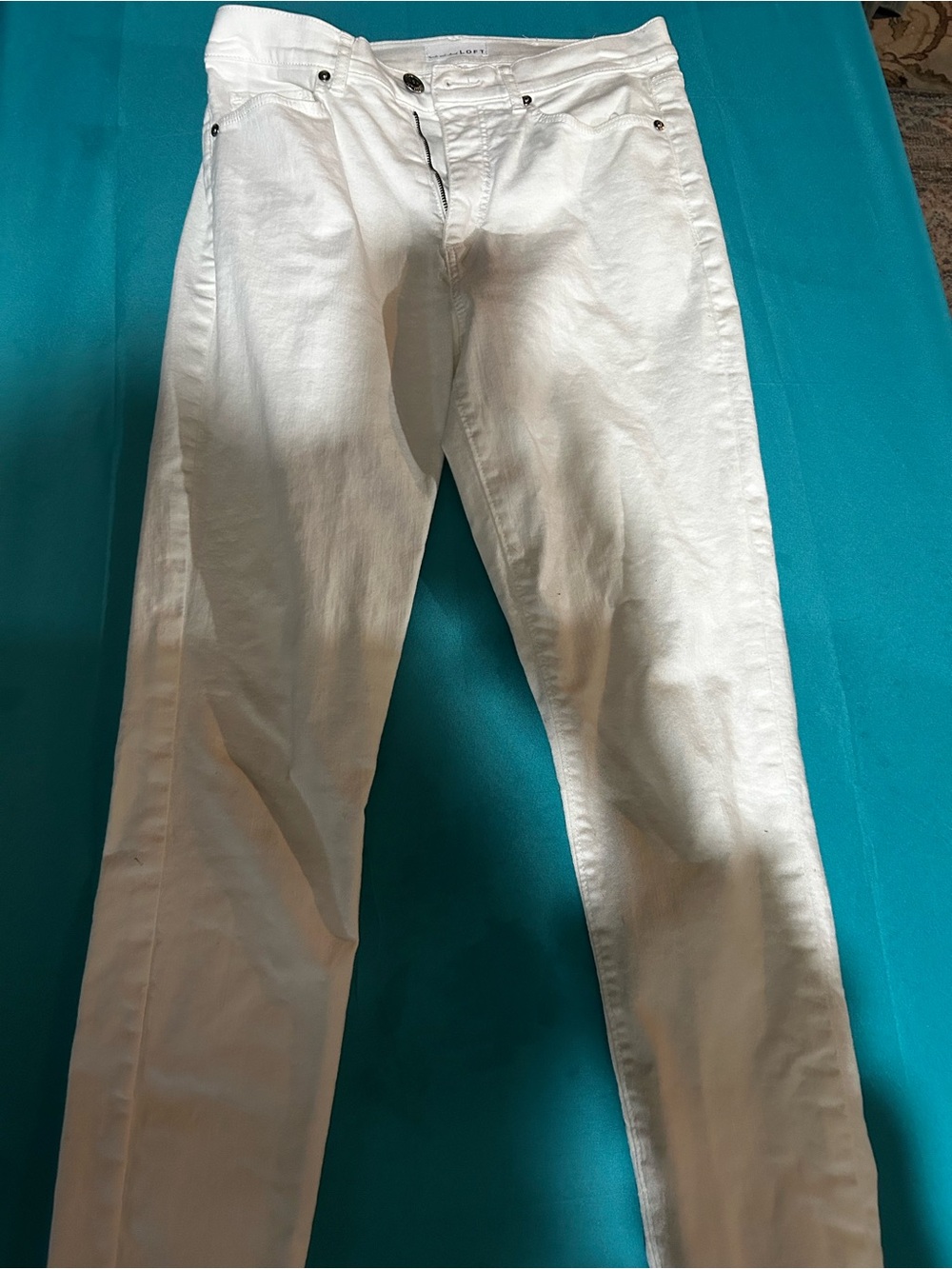 LOFT White High-Rise Slim Jeans